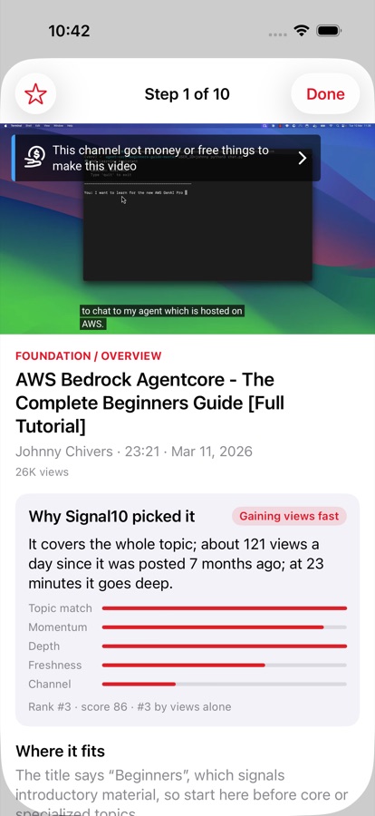 Video playing with Why Signal10 picked it